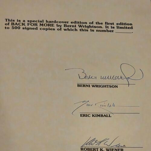 Berni Wrightson Back For More First Edition / First Printing Signed