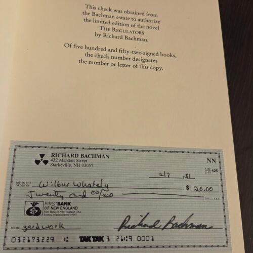 Stephen King as Richard Bachman The Regulators Letter NN
