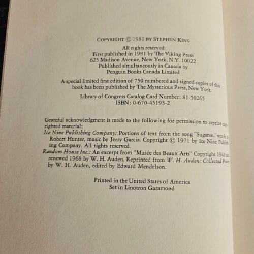 Stephen King CUJO First Edition / First Printing