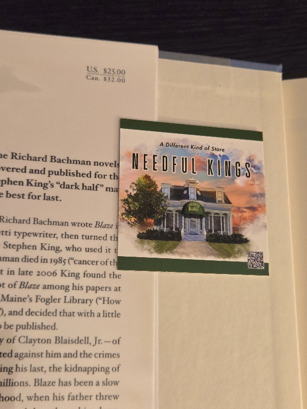 Stephen King as Richard Bachman Blaze First Edition