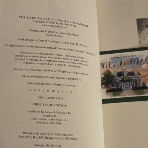Stephen King The Dark Tower VI: Song of Susannah First Edition