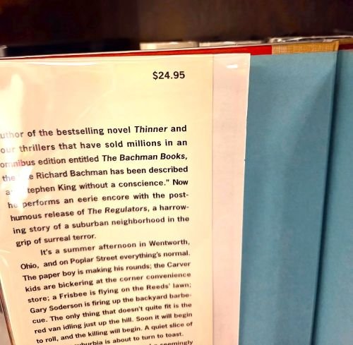 Stephen King as Richard Bachman The Regulators First Edition / First Printing