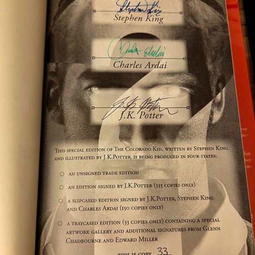 Stephen King The Colorado Kid #33 Signed Limited