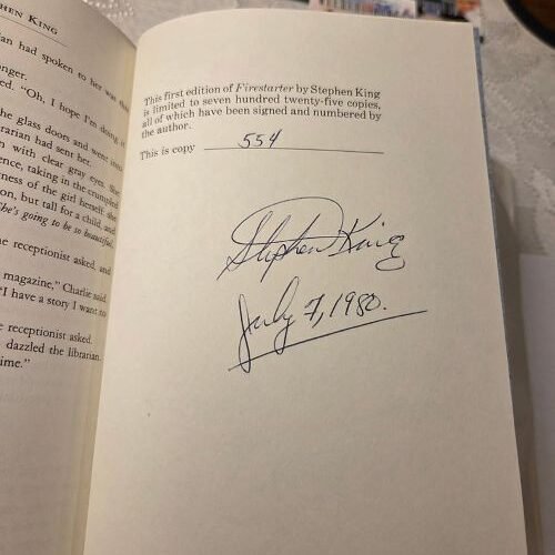 Stephen King Firestarter 🔥 Phantasia Press Signed Limited Edition #554/725
