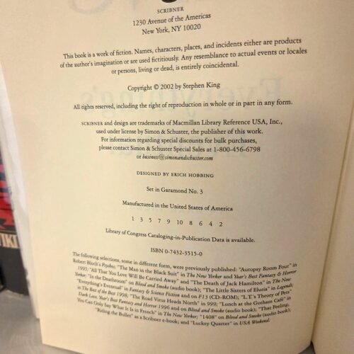 Stephen King Everything’s Eventual First Edition / First Printing