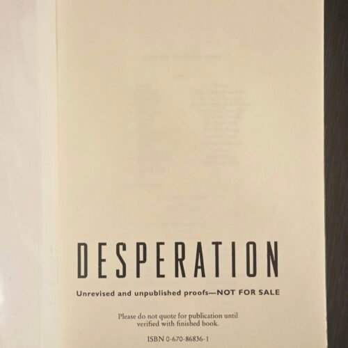 Stephen King — Desperation (Unrevised & Unpublished Proof / Pre‑Publication State)