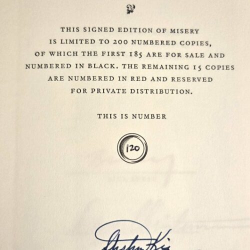 Stephen King Suntup Misery Signed Limited Edition #120