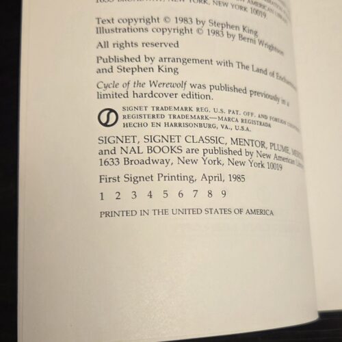 Stephen King – Cycle of the Werewolf Plume First Edition / First Printing – Softcover