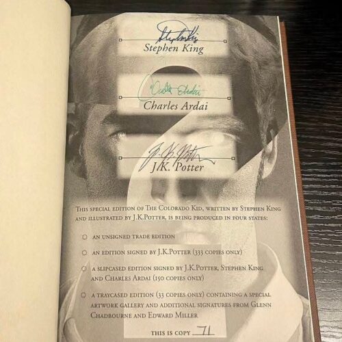 Stephen King – The Colorado Kid – Signed Limited Edition #71 – Hard Case Crime – Slipcased