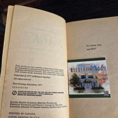 Stephen King - Rage (Canadian First Edition Paperback)