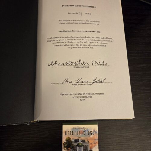 Anne Rice – Interview with the Vampire Deluxe Numbered Edition (#24/180) Signed by Christopher Rice